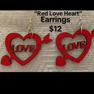 Red Love Heart Earrings